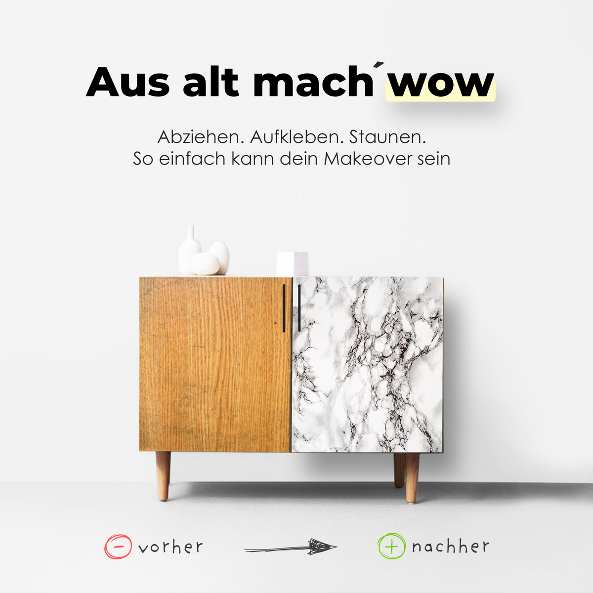 Marmi, weiß I Möbelfolie in Marmoroptik