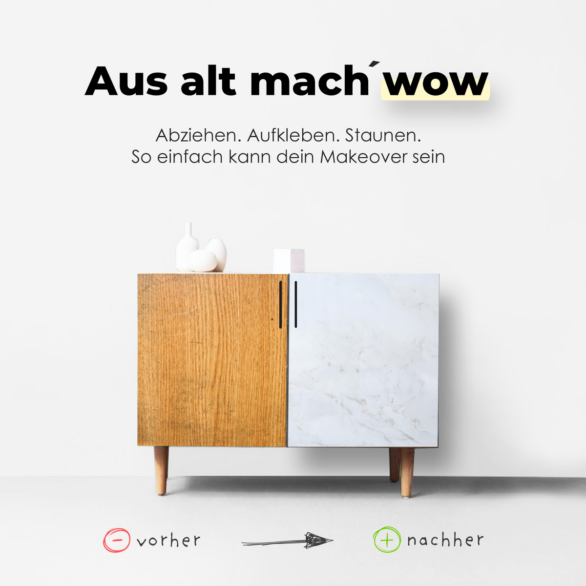 Romeo, weiß I Möbelfolie in Marmoroptik