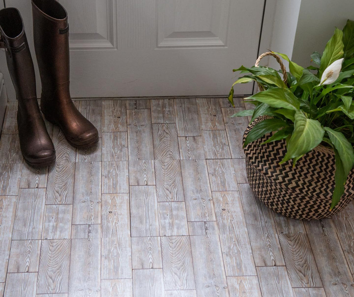 Rustic Oak I Selbstklebende Bodenfliesen in rustikaler Eiche Holzoptik - 30,5 x 30,5cm