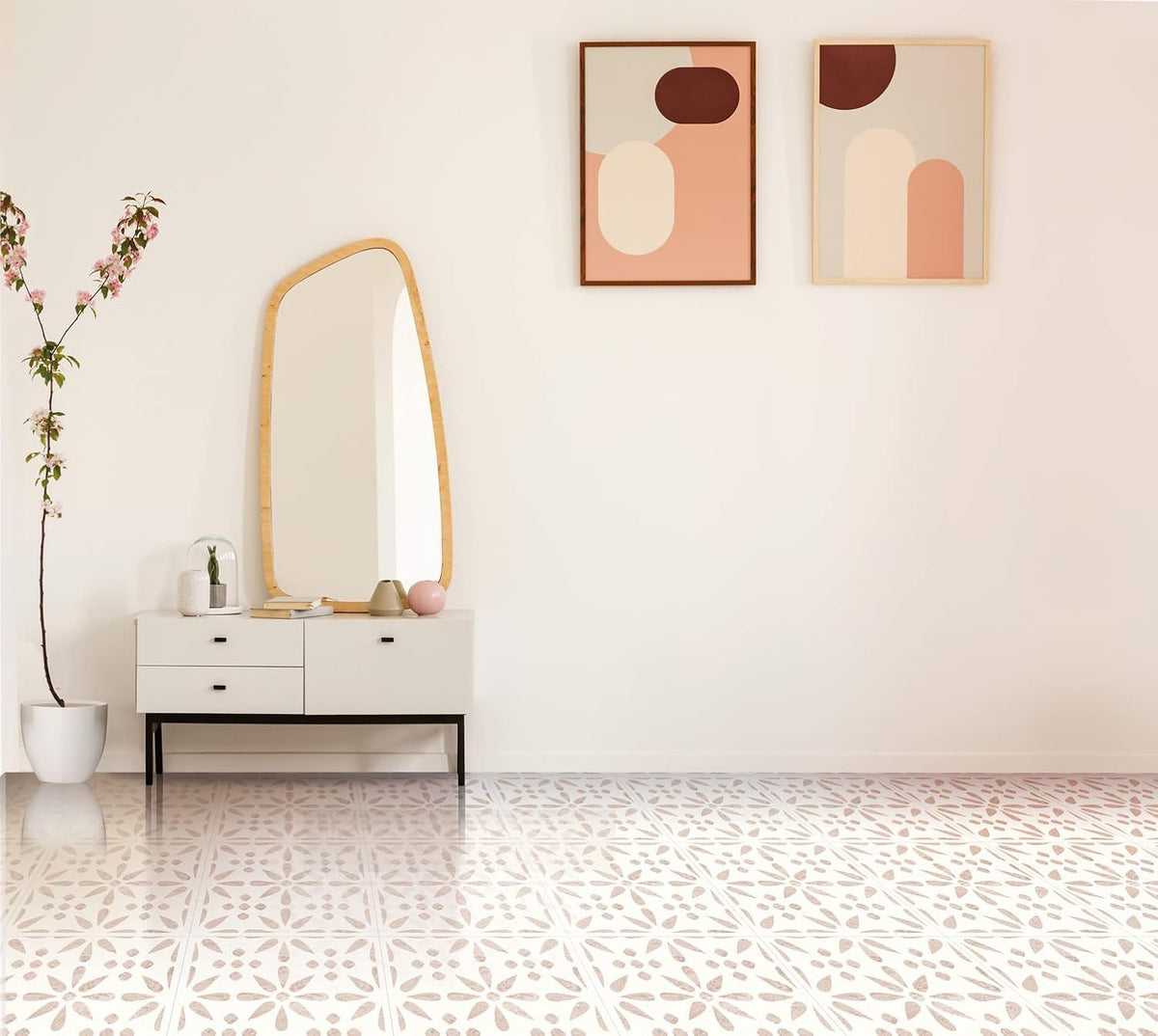 Selbstklebende Bodenfliesen - Vintage Flowers