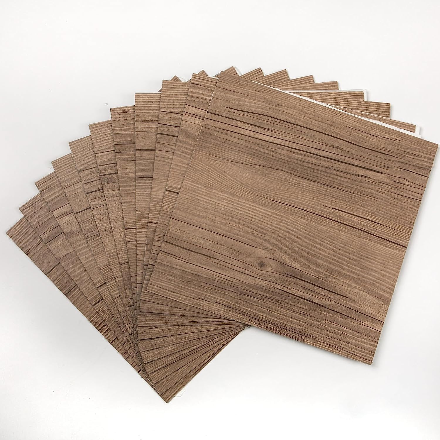 Dark Oak I Selbstklebende Bodenfliesen in Eiche Holzoptik - 30,5 x 30,5cm