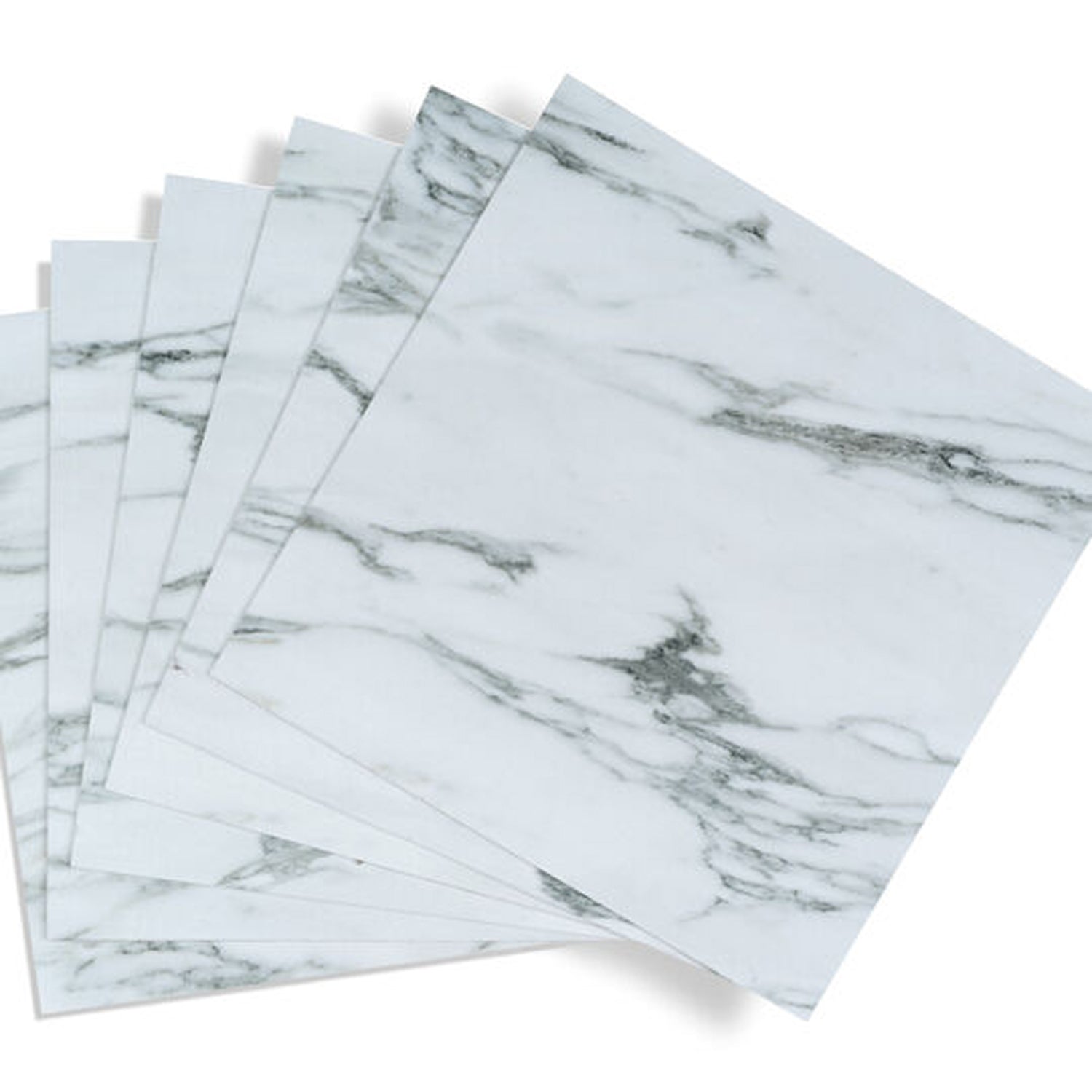 Premium Marble I Selbstklebende Bodenfliesen Marmoroptik weiß - 30,5 x 30,5cm