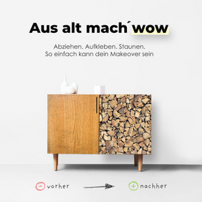 Feuerholz I Möbelfolie in Holzoptik