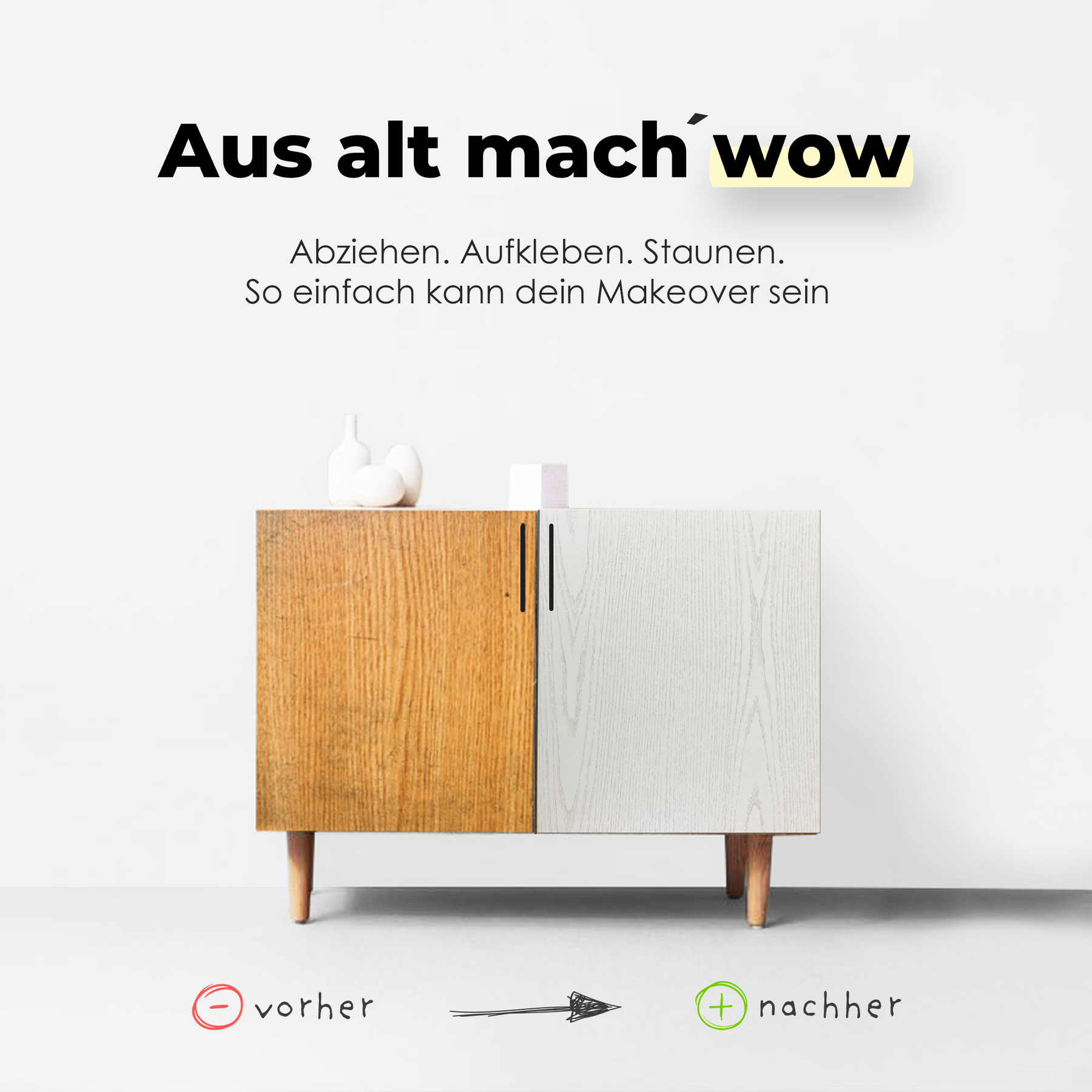 Perlmuttholz I Möbelfolie in Holzoptik weiß