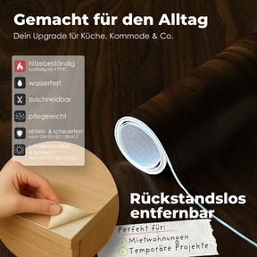 Apfelbirke Schokolade I Möbelfolie in Holzoptik