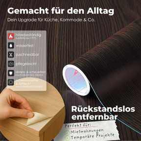 Dark Maron I Möbelfolie in Holzoptik