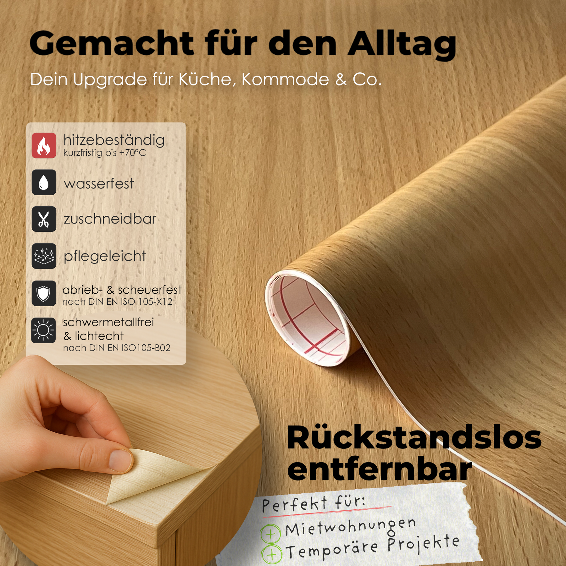 Rotbuche I Möbelfolie in Holzoptik