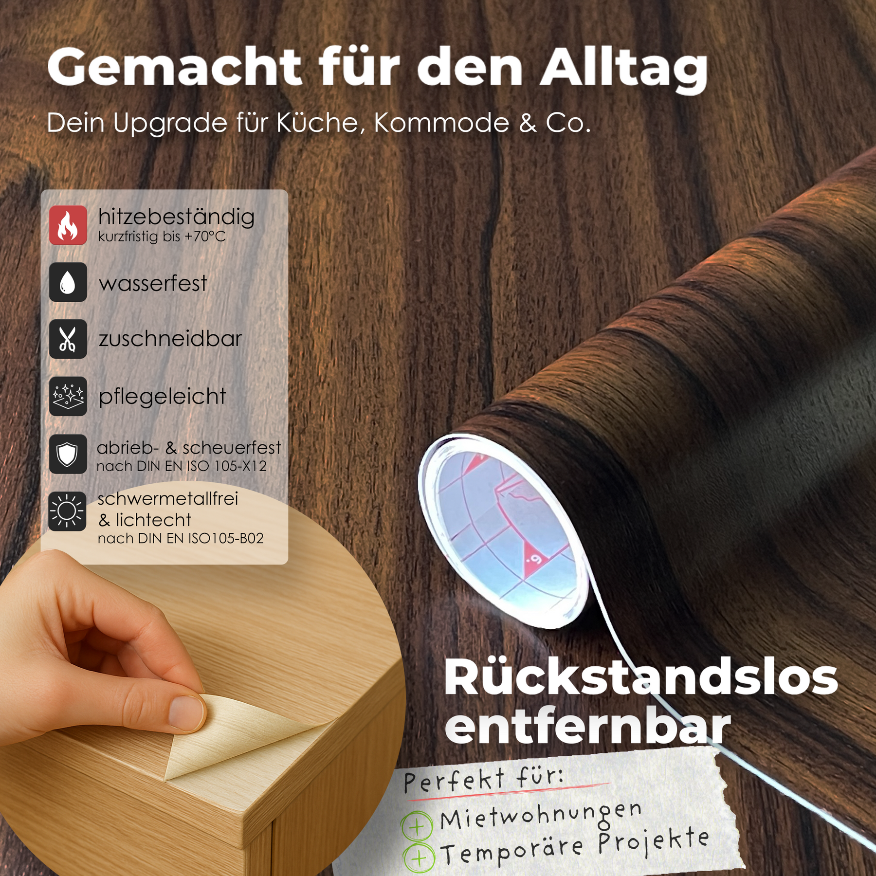 Walnuss I Möbelfolie in Holzoptik